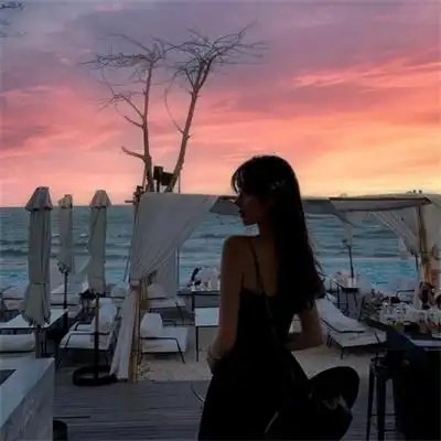 日落黄昏夕阳好看女生头像背影女生唯美夕阳西下背影头像图片