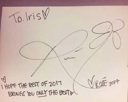 [blackpink][分享]170321 rose签名路透公开 美好祝福很温暖