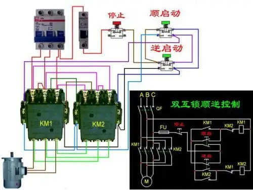 电动机双重联锁正反转控制线路的工作原理和试验方法步骤