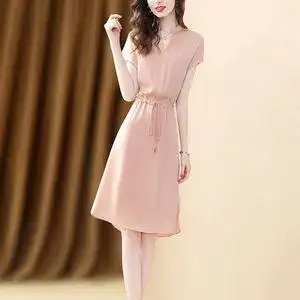 纯真丝连衣裙长款桑蚕丝