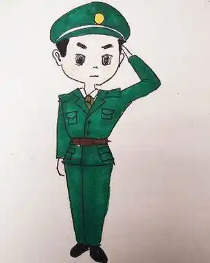 军人简笔画 红军简笔画