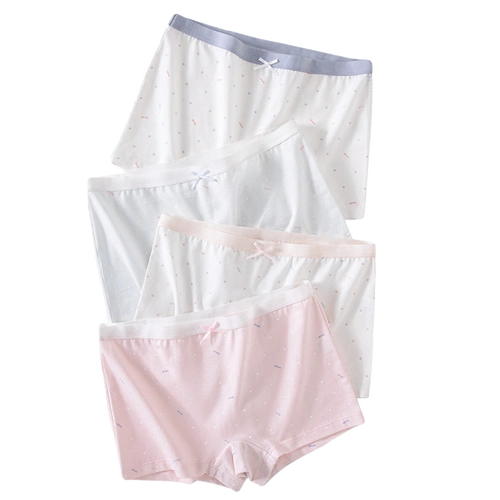 女生内裤学生少女初中生四角纯棉发育期短裤女大童高中全棉平角裤