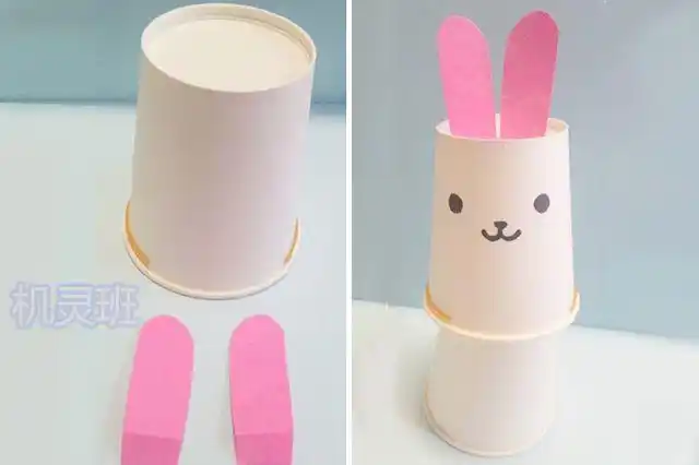 科学小制作:纸杯手工制作会跳的小兔子(步骤图解)