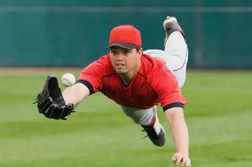 西方人,一个人,运动员,棒球运动员,跳,横图,室外,白天,正面,锻炼,快乐