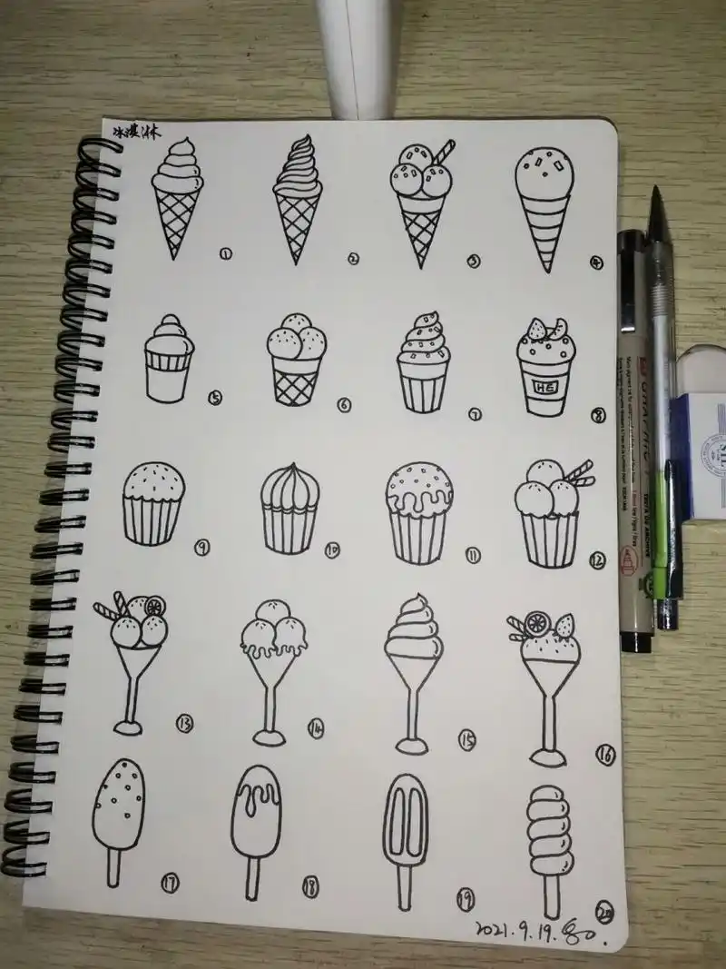 20种冰淇淋简笔画画法-原创990