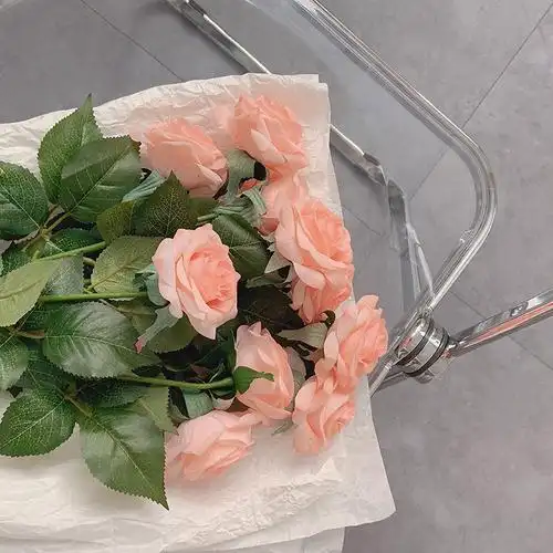 三维工匠粉色玫瑰 ins博主同款韩风少女心卧室装饰摆拍仿真花逼真假花