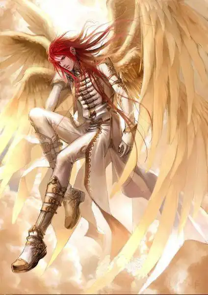 六翼天使图一张 帅一点的 最好看不到脸