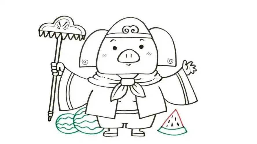 西游记人物卡通画教程:猪八戒-图5