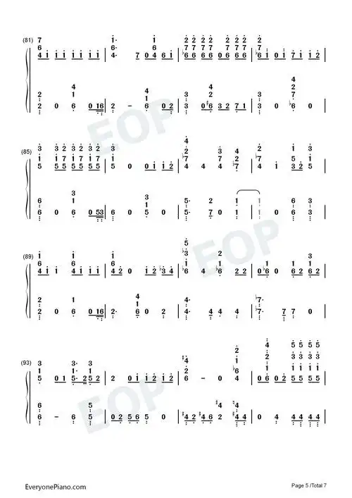 moonlight-月光-exo双手简谱预览5-钢琴谱文件(五线谱,双手简谱,数字