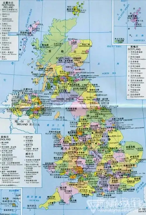 英国政区图高清中文版(英国高清政区地图)v1.0 - 绿色先锋下载