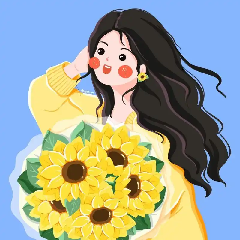 向阳而生~97 有多种配色供大家选择~ 插画头像 女生头像 可爱头像