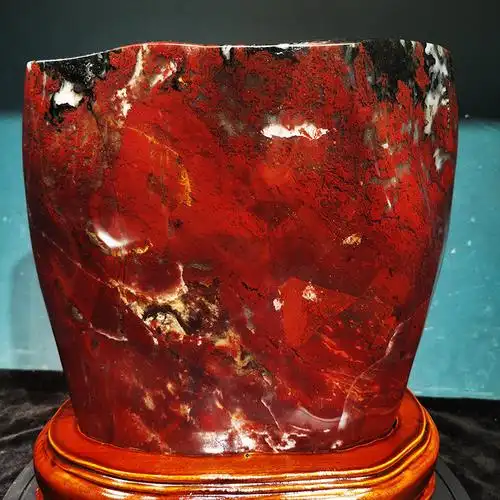 知茗天然鸡血玉原石摆件精品奇石家居饰品收藏酒店玉石别墅送礼