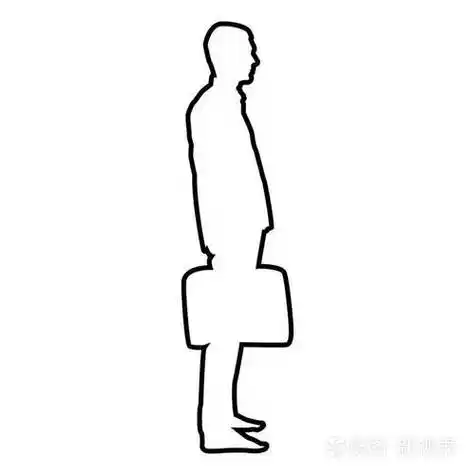 侧站简笔画