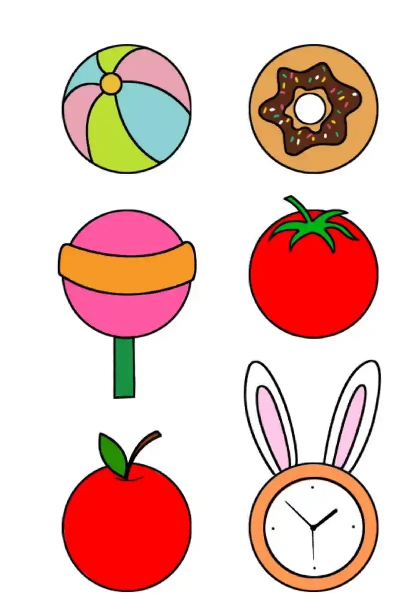 用圆画各种简笔画.#创作灵感 用圆画球体,甜甜圈,棒棒糖,西 - 抖音