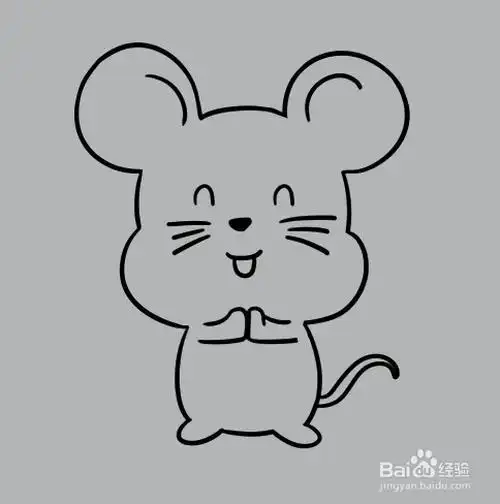 小老鼠吹哨子简笔画