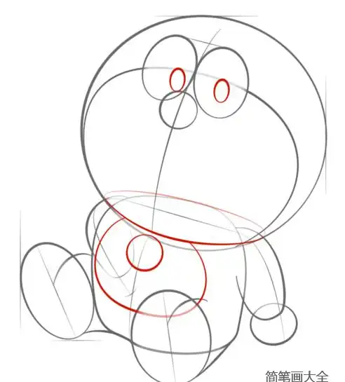 哆啦a梦简笔画步骤_卡通简笔画_简笔画大全