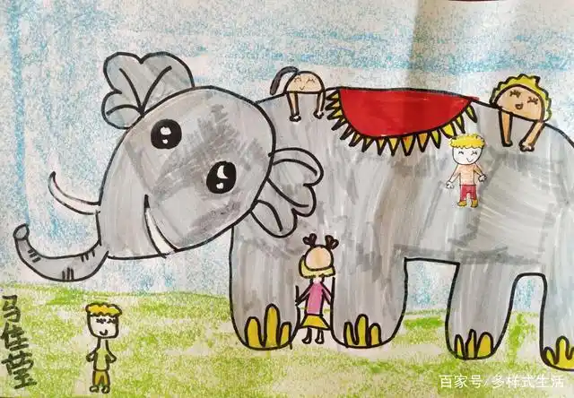 儿童画盲人摸象