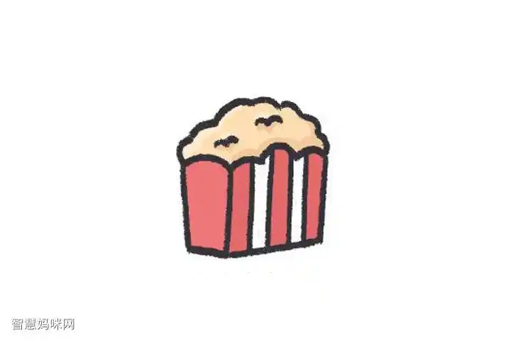 爆米花怎么画简单