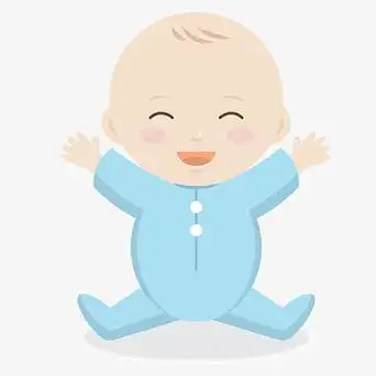 坐立可爱婴儿卡通插画
