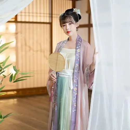 茗伶尚品原创仙气学生汉服女宋制抹胸一片式中国风百迭群齐腰夏末