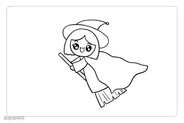 万圣节画个可爱的小女巫