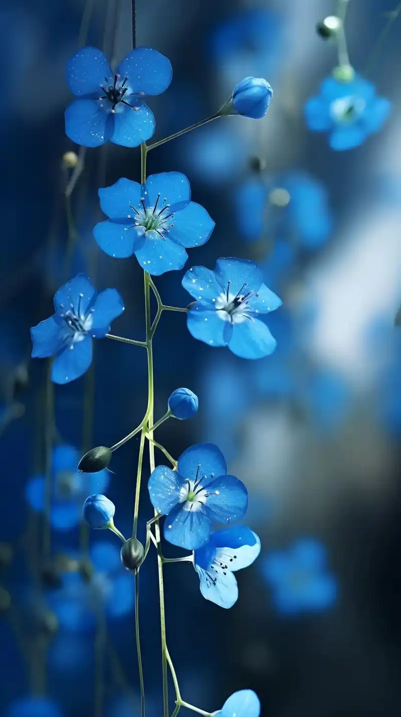 蓝色小花治愈护眼壁纸.绿色是希望,蓝色是忧伤,互相治愈.#治 - 抖音