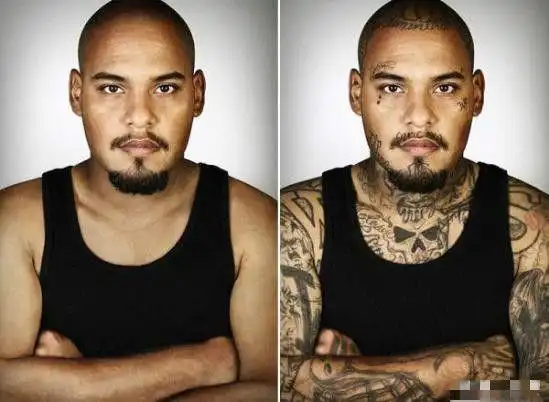 黑社会成员纹身前后整个人气质发生变化巨大