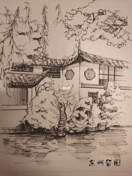 风景速写  #苏州  #中国古典园林  #风景园林  #速写