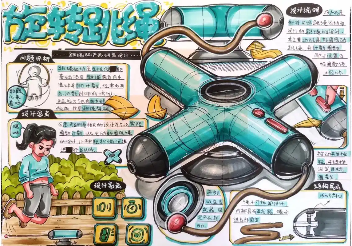 产品设计手绘 #马克笔手绘 - 抖音