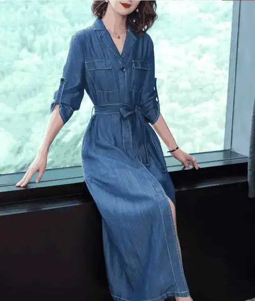 牛仔系,穿对了永不会过时,选一款牛仔连衣裙吧