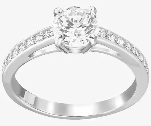 施华洛世奇首饰白金色戒指免抠素材免费下载_觅元素51yuansu.com