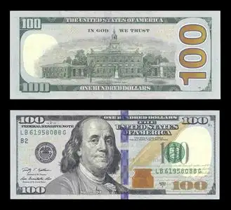 新税徽新一百美元的钞票照片