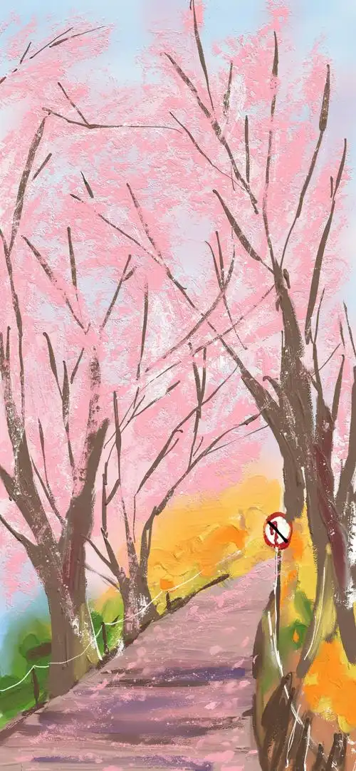 油画壁纸 手绘壁纸 花 可爱