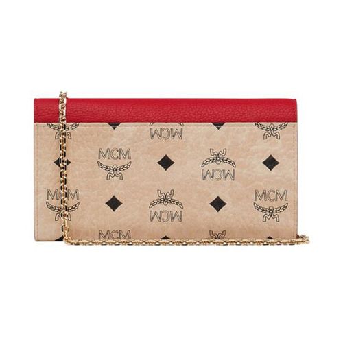 mcm|女士米色字母logo印花翻盖链条包 myl9spa34iz