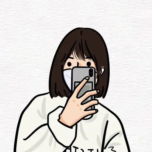 手绘头像定制自拍卡通简笔画约稿微信短发女