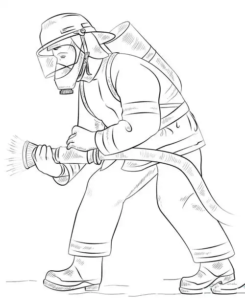 消防员_简笔画_ps家园网