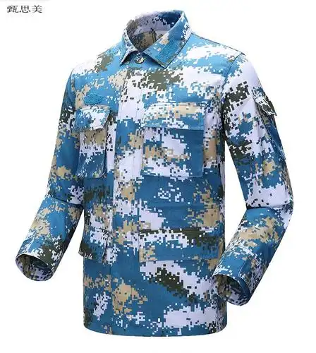 迷彩服套装男 夏季海军迷彩服套装男海洋作训服耐磨迷彩工作服军训服