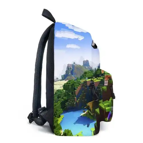 现货我的世界minecraft中小学生书包游戏周边背包 d4-我的世界绿色