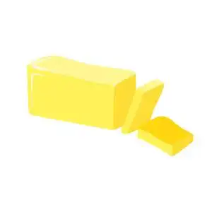 黄油的棍子, 切开, 矢量图标.健康饮食卡通插图在白色背景下隔离照片