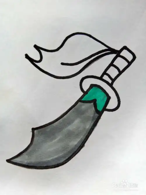 一把大刀的简笔画怎么画?