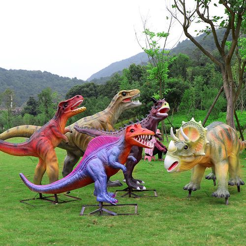 侏罗纪玻璃钢恐龙摆件动物装饰房地产公园商场游乐场景观小品雕塑