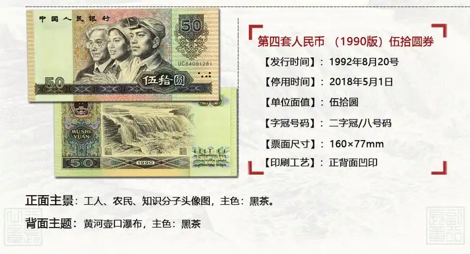 集藏天下第四套人民币小全套第四版人名币同号钞纸币收藏1990年100元