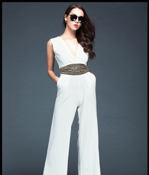 欧依s0d2bv6xfh家韩版女装修身显瘦高腰美腿性感v领连体裤长裤夏