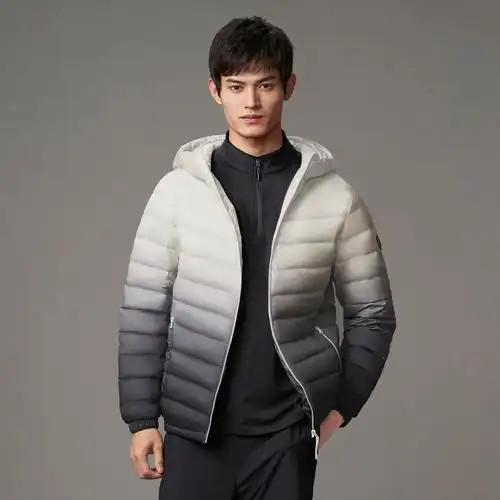 波司登2021年新款羽绒服男女情侣渐变变色连帽轻薄羽绒服