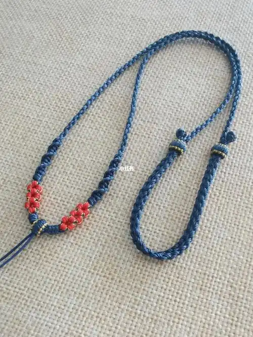 雾色桃花|手工绳编桃花结项链绳 玉石挂绳