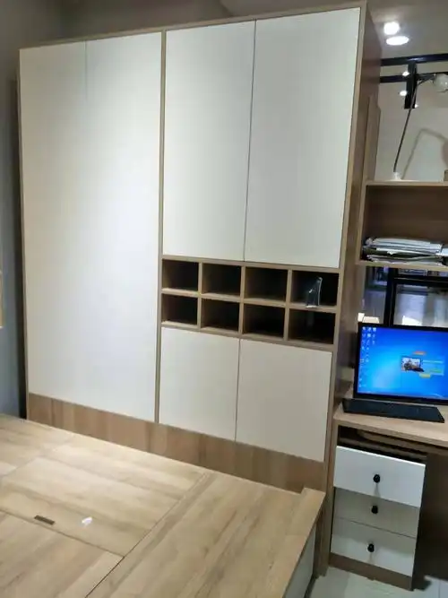 北欧风格,定制榆木箱体加上珐琅白的柜门套色,显得格外大气