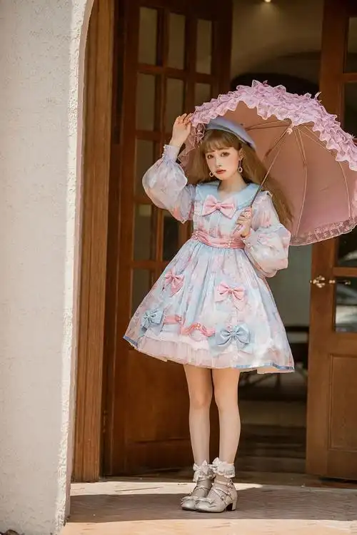 洛丽塔仙女裙子夏季年终促版洋装小日常吊带连衣裙秋长袖 爱莲说jsk