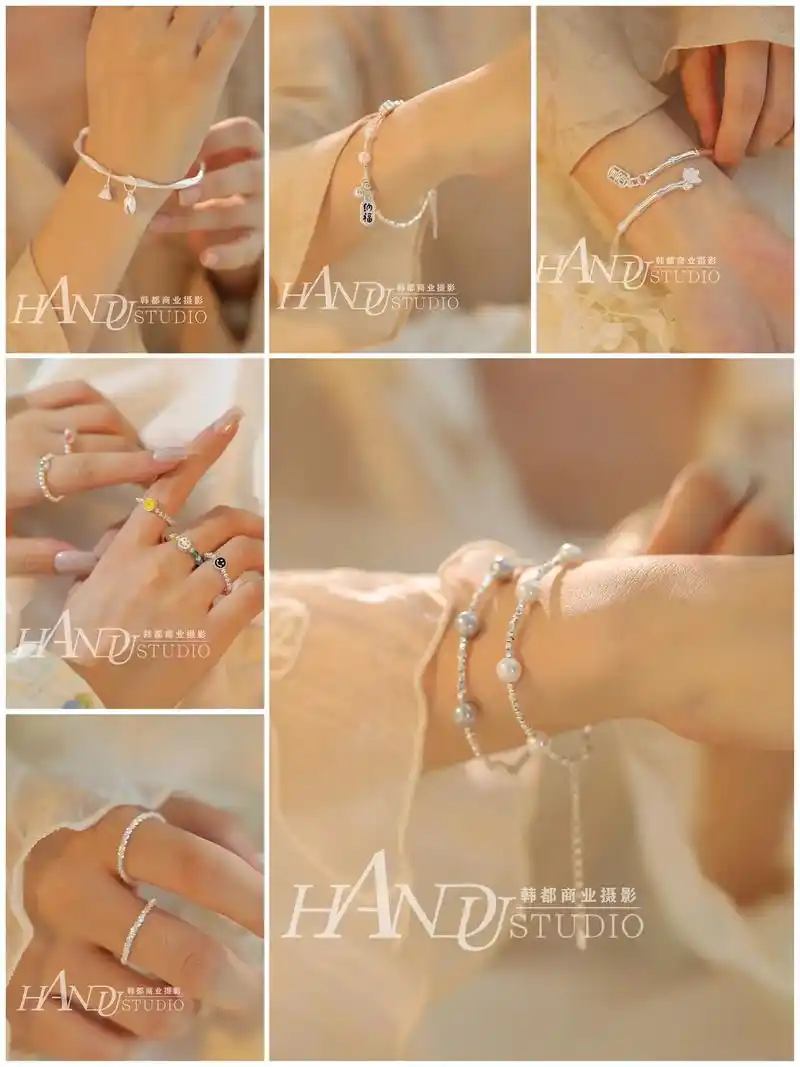 饰品拍摄|银手镯戒指模特图拍摄 效果分享.#饰品拍摄 #珠宝 - 抖音