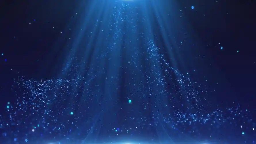 4k蓝色唯美舞台粒子蓝色粒子背景