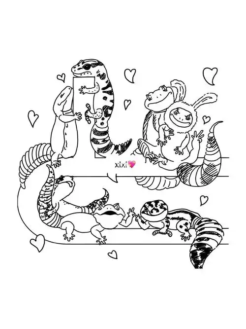 豹纹守宫  #肥尾守宫  #守宫蜥蜴  #丙烯画